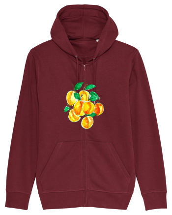 Piersici  - desen manual minimalist Burgundy