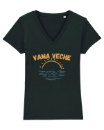 Vama Veche Răsărit de soare Tricou mânecă scurtă guler V Damă Evoker