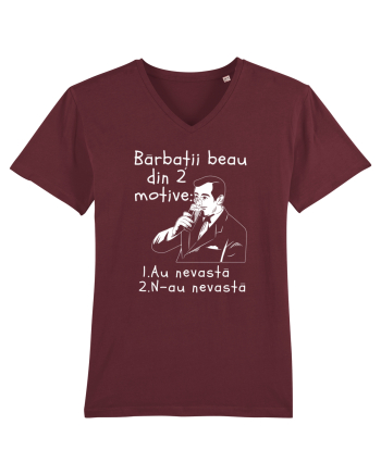 Bărbații beau din 2 motive Burgundy