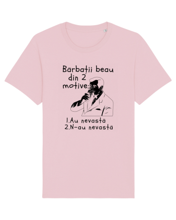 Bărbații beau din 2 motive Cotton Pink