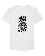 Make Love Not Work Tricou mânecă scurtă guler larg Bărbat Skater