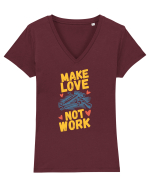 Make Love Not Work Tricou mânecă scurtă guler V Damă Evoker