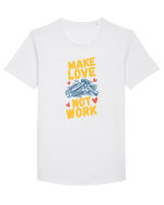 Make Love Not Work Tricou mânecă scurtă guler larg Bărbat Skater