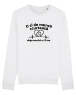 O zi de muncă scurtează viața omului cu 8 ore Bluză mânecă lungă Unisex Rise
