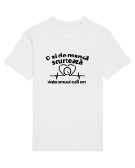 O zi de muncă scurtează viața omului cu 8 ore Tricou mânecă scurtă Unisex Rocker