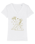 Saturn Planet Celestial Girl Tricou mânecă scurtă guler V Damă Evoker