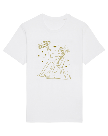 Saturn Planet Celestial Girl White