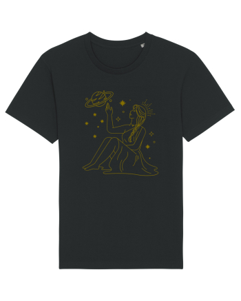 Saturn Planet Celestial Girl Black