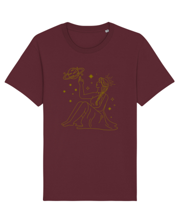 Saturn Planet Celestial Girl Burgundy