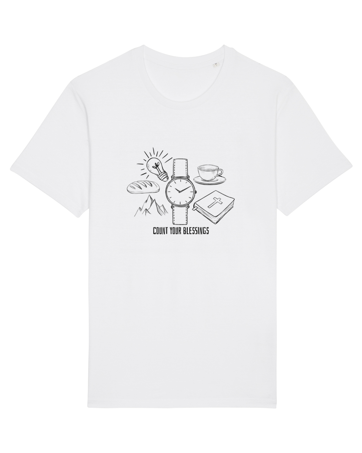 Tricou mânecă scurtă Unisex Rocker White