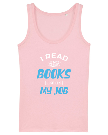 I Read Books - white Cotton Pink