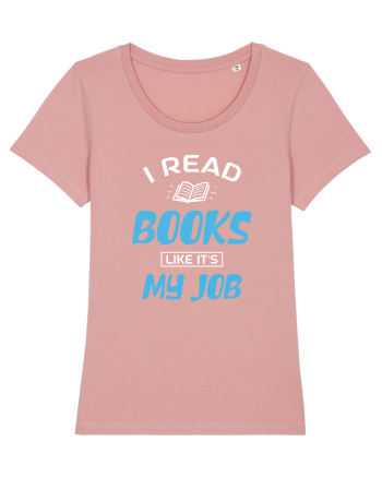 I Read Books - white Canyon Pink