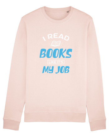 I Read Books - white Candy Pink