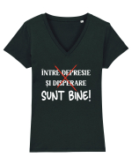 ...Sunt bine! Tricou mânecă scurtă guler V Damă Evoker