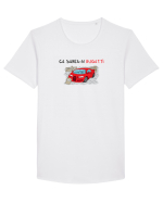 Ca sarea-n Bugatti Tricou mânecă scurtă guler larg Bărbat Skater