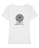 O carte pe lună Tricou mânecă scurtă guler larg fitted Damă Expresser