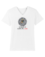 O carte pe lună Tricou mânecă scurtă guler V Bărbat Presenter
