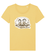 Adevaratul pacat originar - maimutele (sepia) Tricou mânecă scurtă guler larg fitted Damă Expresser