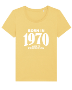 BORN IN 1970 Tricou mânecă scurtă guler larg fitted Damă Expresser