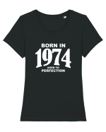 BORN IN 1974 Tricou mânecă scurtă guler larg fitted Damă Expresser