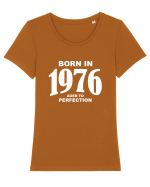 BORN IN 1976 Tricou mânecă scurtă guler larg fitted Damă Expresser