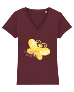 Summer is Here ! Tricou mânecă scurtă guler V Damă Evoker