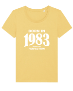 BORN IN 1983 Tricou mânecă scurtă guler larg fitted Damă Expresser