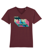 Crede în tine întotdeauna Tricou mânecă scurtă guler V Bărbat Presenter
