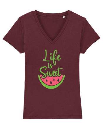 Life is Sweet Burgundy