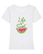 Life is Sweet Tricou mânecă scurtă guler larg fitted Damă Expresser