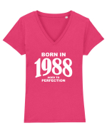 BORN IN 1988 Tricou mânecă scurtă guler V Damă Evoker