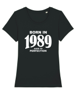 BORN IN 1989 Tricou mânecă scurtă guler larg fitted Damă Expresser