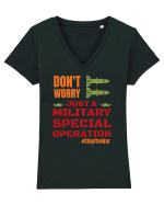 Stop The War Tricou mânecă scurtă guler V Damă Evoker