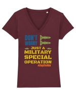 Stop The War Tricou mânecă scurtă guler V Damă Evoker