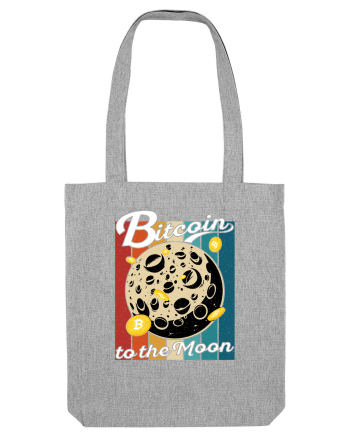 Bitcoin to the Moon Distressed | Retro Vintage Look Heather Grey