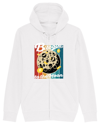Bitcoin to the Moon Distressed | Retro Vintage Look White