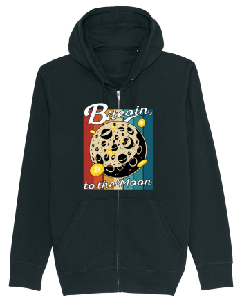 Bitcoin to the Moon Distressed | Retro Vintage Look Black