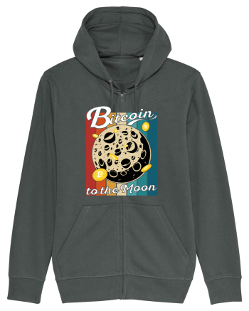 Bitcoin to the Moon Distressed | Retro Vintage Look Anthracite