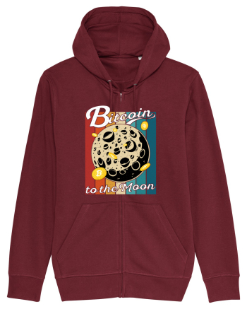 Bitcoin to the Moon Distressed | Retro Vintage Look Burgundy