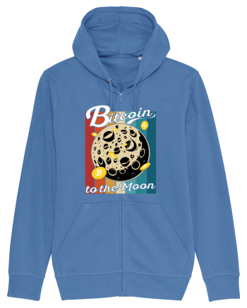 Bitcoin to the Moon Distressed | Retro Vintage Look Bright Blue