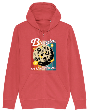 Bitcoin to the Moon Distressed | Retro Vintage Look Carmine Red