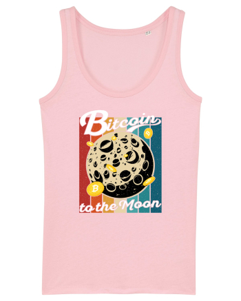 Bitcoin to the Moon Distressed | Retro Vintage Look Cotton Pink