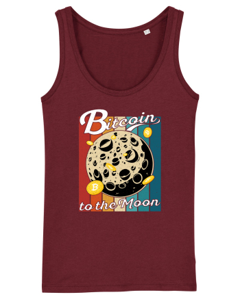 Bitcoin to the Moon Distressed | Retro Vintage Look Burgundy