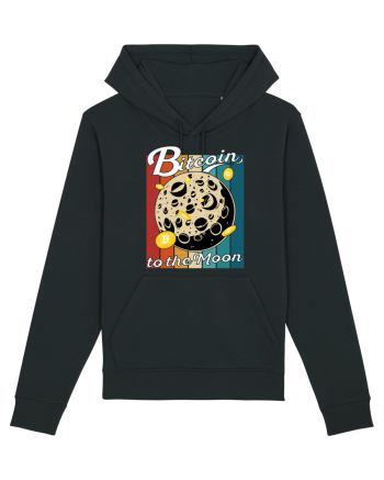Bitcoin to the Moon Distressed | Retro Vintage Look Black