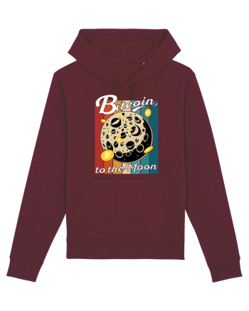 Bitcoin to the Moon Distressed | Retro Vintage Look Burgundy