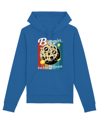 Bitcoin to the Moon Distressed | Retro Vintage Look Royal Blue