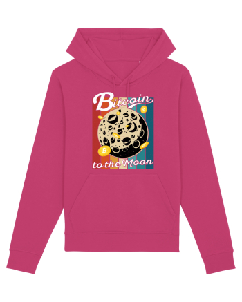 Bitcoin to the Moon Distressed | Retro Vintage Look Raspberry