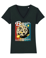 Bitcoin to the Moon Distressed | Retro Vintage Look Tricou mânecă scurtă guler V Damă Evoker