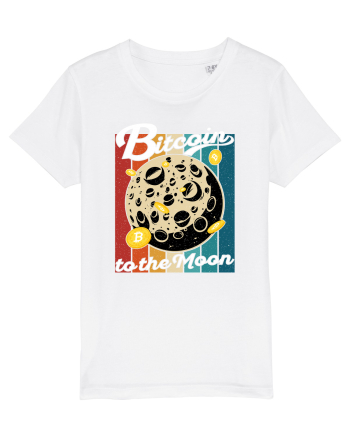 Bitcoin to the Moon Distressed | Retro Vintage Look White