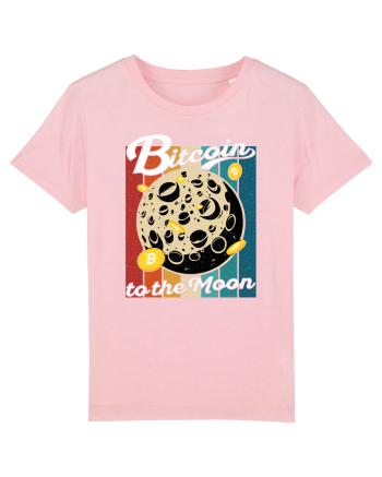 Bitcoin to the Moon Distressed | Retro Vintage Look Cotton Pink
